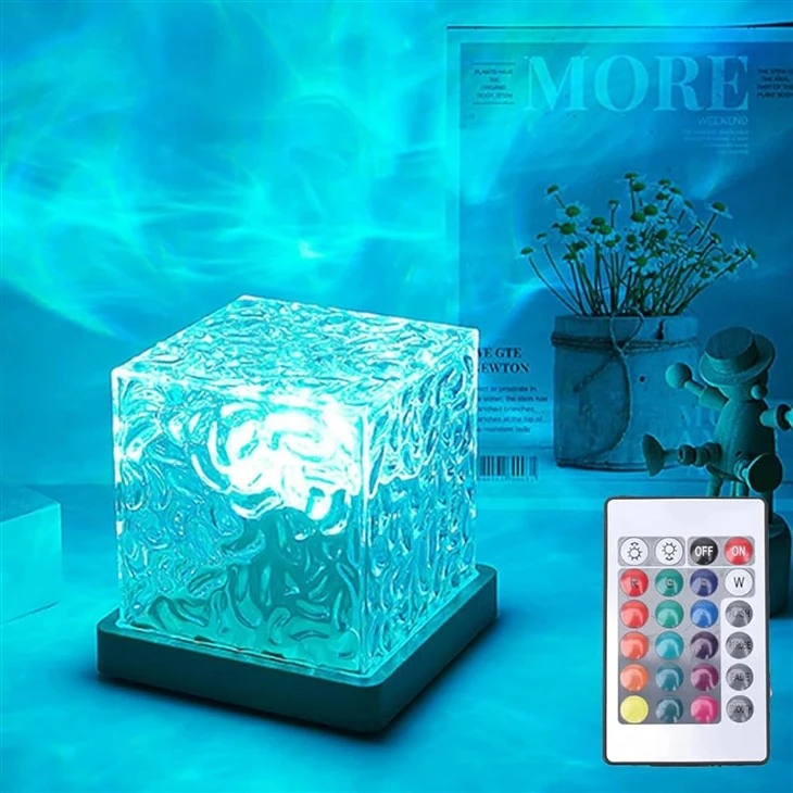 Water Ripple LED Cube Lamp